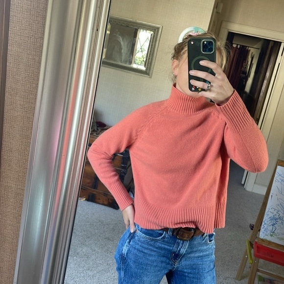 Field Gear Cozy Coral Cashmere Mockneck Sweater - Picture 1 of 14